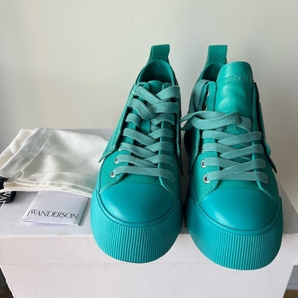 JW Anderson Low Top Sneakers: Turquoise - Picture 6 of 13